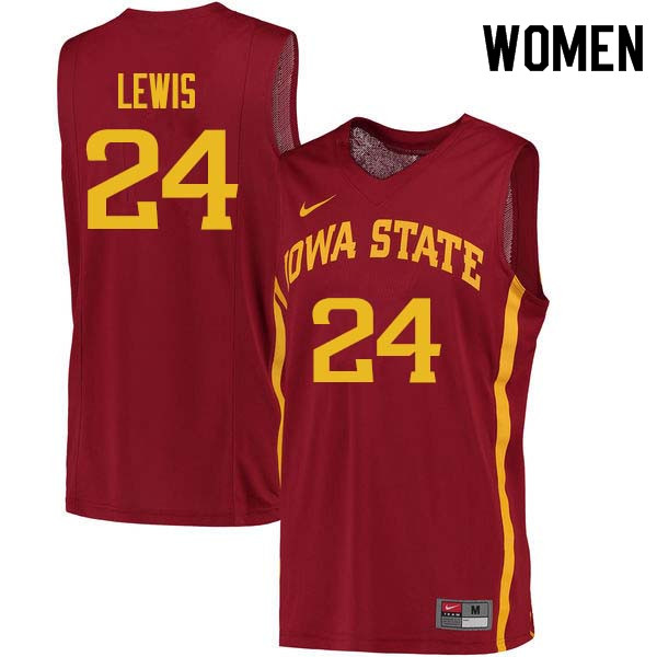 Women #24 Terrence Lewis Iowa State Cyclones College Basketball Jerseys Sale-Cardinal